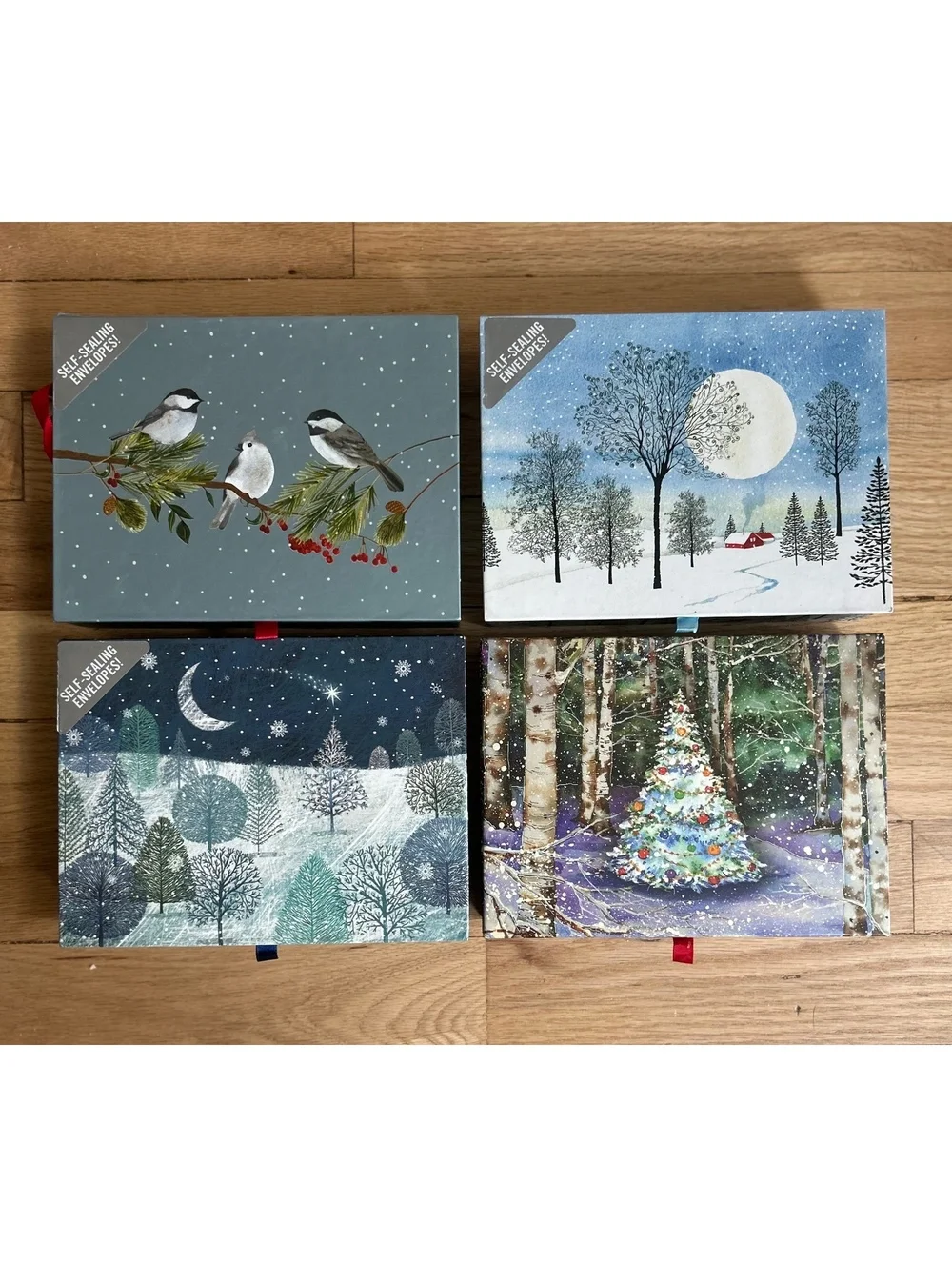 Peter Pauper Press Deluxe Holiday Cards Set of 4 Boxes- Outdoor Themes